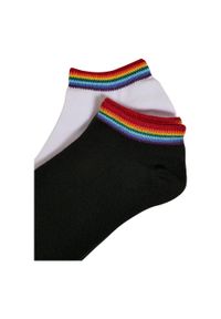 Urban Classics - Męskie Skarpetki No Show Rainbow Liner (zestaw 4 Sztuk). Kolor: biały, wielokolorowy, czarny