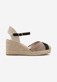 Born2be - Czarne Sandały w Stylu Espadryli na Plecionym Koturnie Anniviora. Okazja: na co dzień. Kolor: czarny. Sezon: lato. Obcas: na koturnie. Styl: casual, retro, elegancki #5