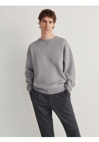 Reserved - Bawełniany sweter - jasnoszary. Kolor: szary. Materiał: bawełna #1