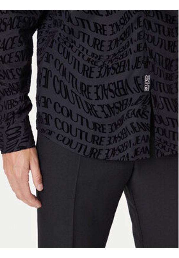 Versace Jeans Couture Koszula 79GAL2R0 NS703 Czarny Slim Fit. Kolor: czarny. Materiał: bawełna