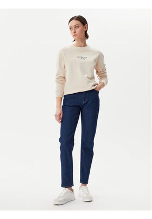 Calvin Klein Jeans Bluza Gradient Monologo J20J225360 Beżowy Regular Fit. Kolor: beżowy. Materiał: bawełna. Wzór: gradientowy