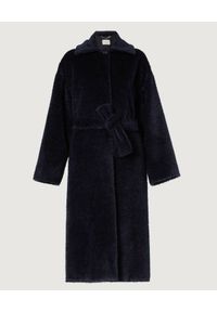 Marella - MARELLA - Granatowy płaszcz z wełny. Kolor: niebieski. Materiał: wełna. Długość: długie #4
