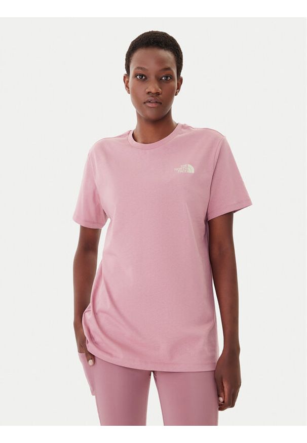 The North Face T-Shirt Redbox NF0A87NK Różowy Relaxed Fit. Kolor: różowy. Materiał: bawełna