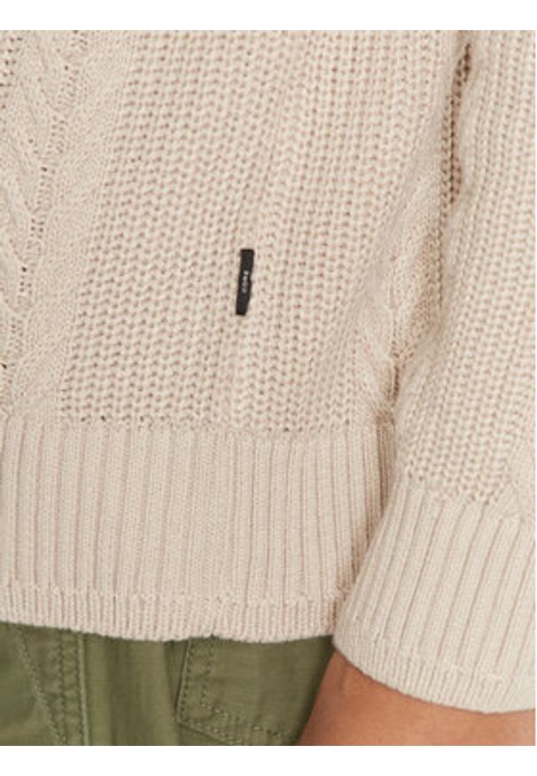 Jack & Jones Golf 12261441 Beżowy Regular Fit. Typ kołnierza: golf. Kolor: beżowy. Materiał: syntetyk, bawełna