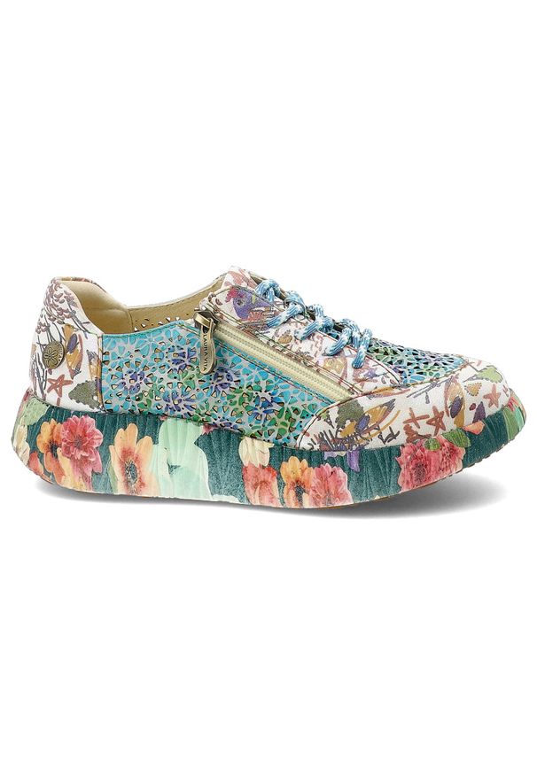 Kolorowe Sneakersy Laura Vita Eleganckie Obuwie Damskie Edycja Limitowana. Okazja: na co dzień. Zapięcie: sznurówki. Szerokość cholewki: normalna. Wzór: kolorowy. Styl: elegancki