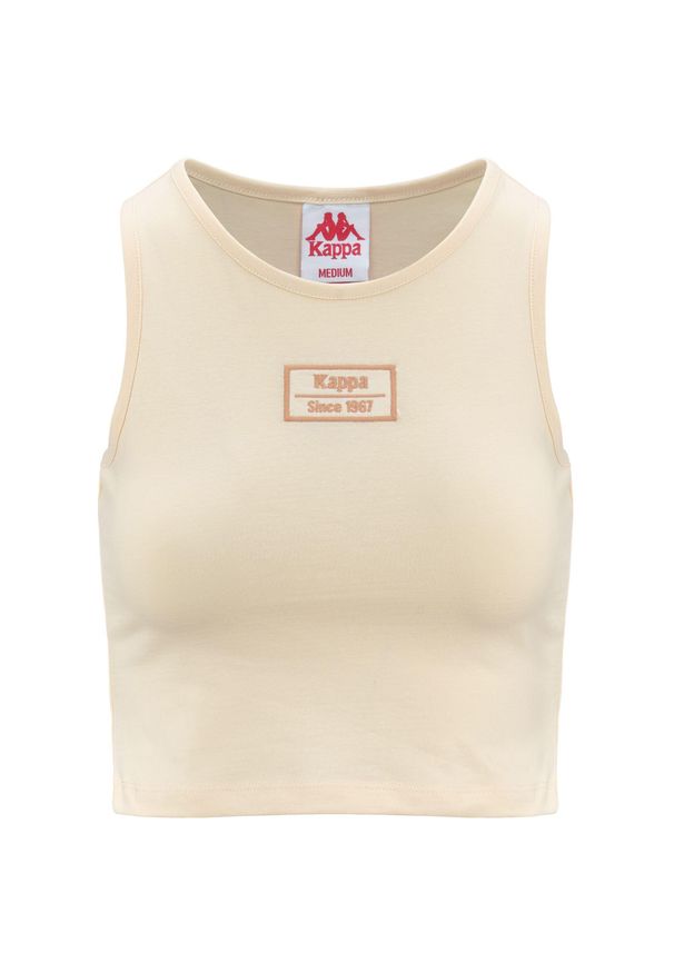 Damski tank top Kappa Authentic Stew Organic. Kolor: biały, różowy, wielokolorowy. Materiał: bawełna. Długość rękawa: bez rękawów. Sport: fitness