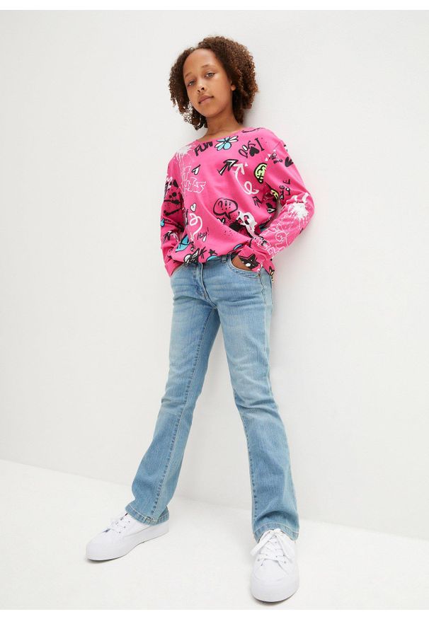 bonprix - Shirt boxy (2 szt.) z czystej bawełny organicznej. Kolor: biały. Materiał: bawełna. Wzór: nadruk