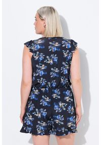 ULLA POPKEN - Damska Sukienka Kąpielowa kwiaty miękkie miseczki szorty. Kolekcja: plus size. Kolor: czarny. Materiał: elastan, poliamid, materiał. Wzór: kwiaty