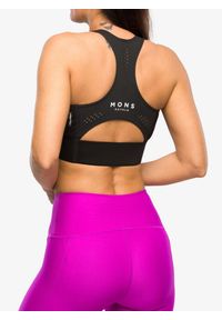 MONS ROYALE - Stanik sportowy Mons Royale Stratos Merino Shift Sports Bra. Kolor: czarny. Sport: fitness