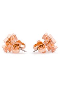 Tory Burch Kolczyki Crystal Logo Stud Earring 53423 Różowy. Kolor: różowy