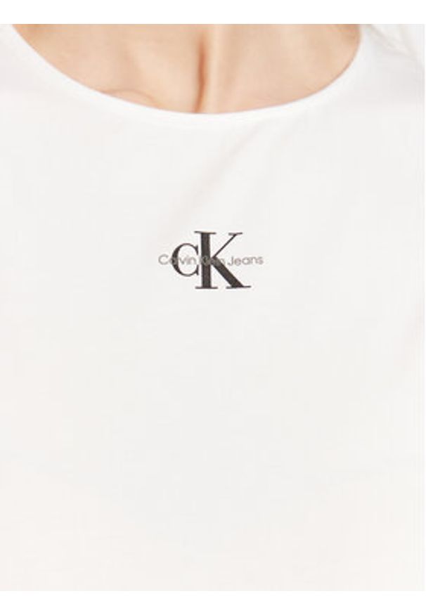 Calvin Klein Jeans Top J20J220765 Biały Regular Fit. Kolor: biały. Materiał: bawełna