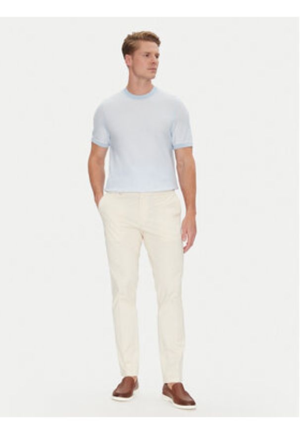 BOSS Sweter Jianfranco 50537642 Błękitny Regular Fit. Kolor: niebieski. Materiał: bawełna
