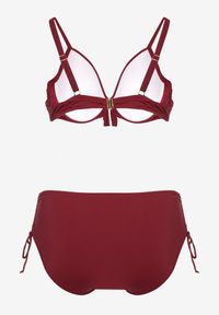 Born2be - Czerwone Bikini Biustonosz z Marszczeniem i Majtki Figi ze Ściągaczami Kinevia. Kolekcja: plus size. Kolor: czerwony #5