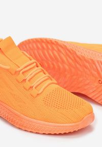 Born2be - Pomarańczowe Buty Sportowe Haritte. Nosek buta: okrągły. Zapięcie: bez zapięcia. Kolor: pomarańczowy. Materiał: materiał, guma. Szerokość cholewki: normalna. Wzór: aplikacja #3