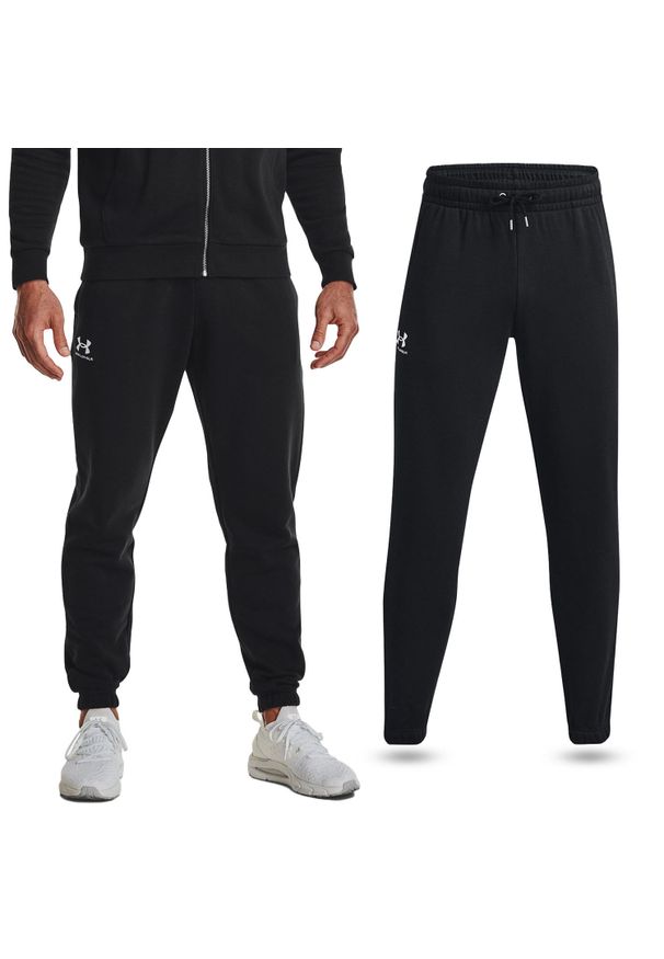 Under Armour - Spodnie dresowe męskie UNDER ARMOUR Essential Fleece joggery. Kolor: czarny. Materiał: dresówka