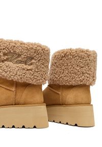 Karl Lagerfeld - KARL LAGERFELD Śniegowce KL48653 Brązowy. Kolor: brązowy. Materiał: zamsz, skóra #4