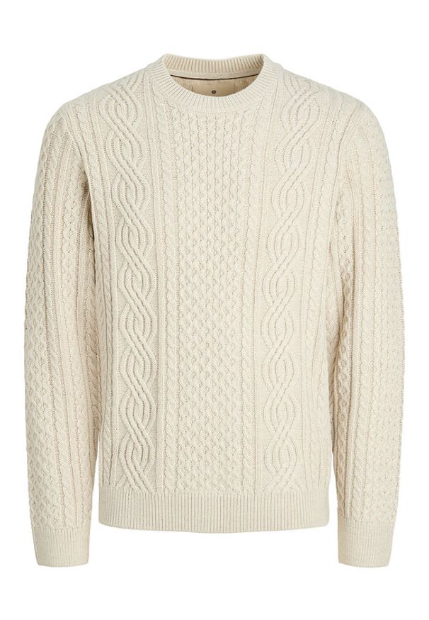 Jack & Jones - Jack&Jones Sweter Blusean 12283486 Beżowy Regular Fit. Kolor: beżowy. Materiał: syntetyk, bawełna