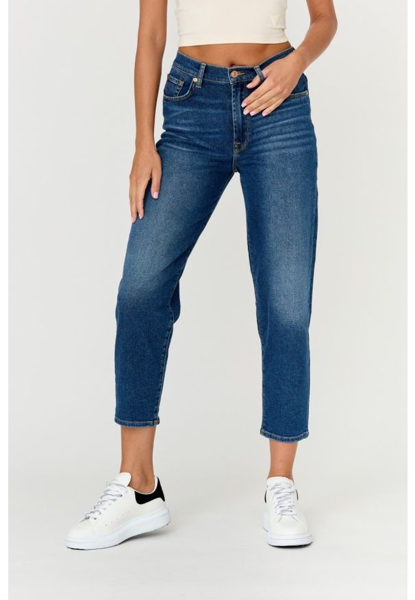 7 FOR ALL MANKIND Granatowe jeansy damskie MALIA LUXE VINTAGE BLUEPRINT, Rozmiar 27. Kolor: niebieski. Styl: vintage