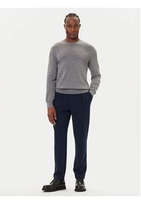 Calvin Klein Sweter LV040BM343 Szary Regular Fit. Kolor: szary. Materiał: bawełna