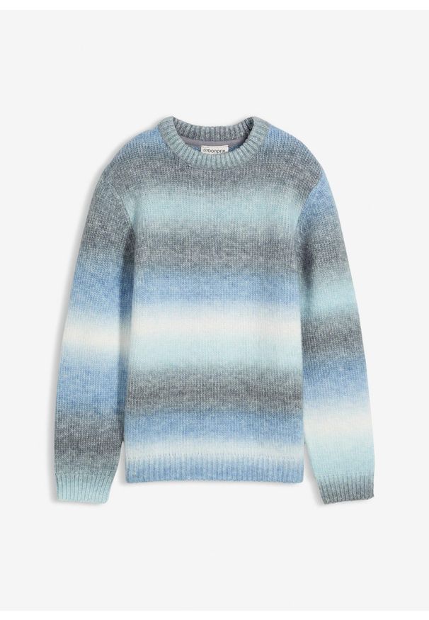 bonprix - Gruby sweter z efektem ombre. Kolor: szary