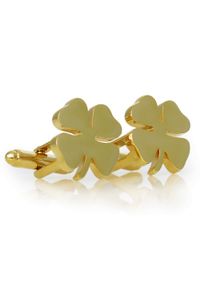 Modini - Złote spinki do mankietów - czterolistna koniczyna A283. Kolor: złoty #1