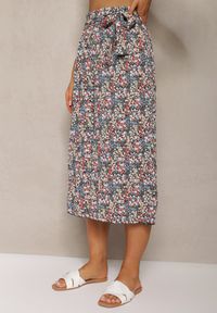 Renee - Czarno-Różowe Spodnie z Szerokimi Nogawkami High Waist z Bawełną Paskiem i Gumką w Talii Drosofia. Okazja: na co dzień. Stan: podwyższony. Kolor: czarny. Materiał: bawełna. Styl: casual, elegancki