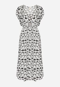 Born2be - Czarna Bawełniana Sukienka w Kwiatki o Rozkloszowanym Kroju z Gumką Alanilia. Okazja: na co dzień. Typ kołnierza: dekolt w kształcie V. Kolor: czarny. Wzór: kwiaty. Typ sukienki: rozkloszowane. Materiał: bawełna. Długość rękawa: krótki rękaw. Sezon: wiosna, lato. Styl: casual, elegancki #6