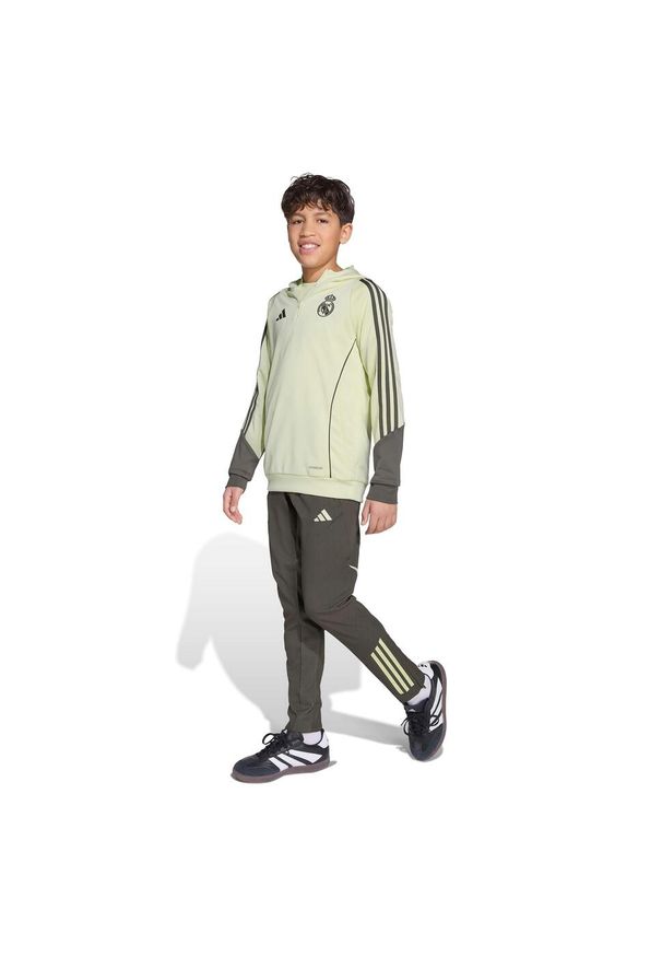 Adidas - Dziecięca bluza z kapturem Real Madrid 2025/26. Typ kołnierza: kaptur. Kolor: zielony. Sport: piłka nożna