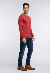 Mustang - MUSTANG EMIL C BASIC JUMPER MĘSKI SWETER DENIM RED 1005879 7146. Materiał: denim #6