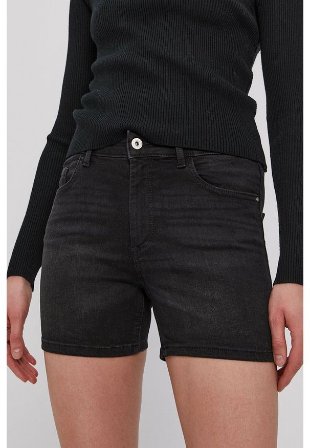 only - Only - Szorty jeansowe. Kolor: czarny. Materiał: jeans