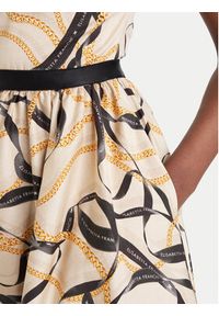 Elisabetta Franchi Sukienka koktajlowa AB-910-61E2-V590 Beżowy Regular Fit. Kolor: beżowy. Materiał: bawełna. Styl: wizytowy #3
