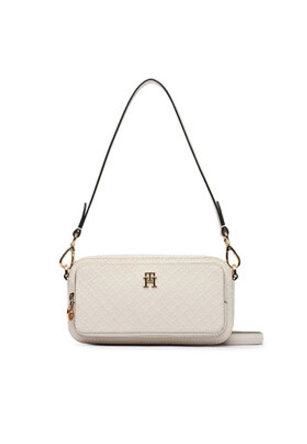 TOMMY HILFIGER - Tommy Hilfiger Torebka Th Daily Camera Bag Mono AW0AW18414 Biały. Kolor: biały. Materiał: skórzane