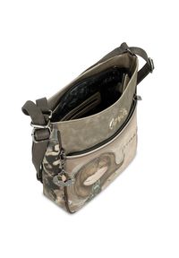 Szara Elegancka Torebka z Funkcją Plecaka Anekke Seria Real. Kolor: szary. Materiał: materiał. Wzór: haft, aplikacja. Styl: elegancki #8