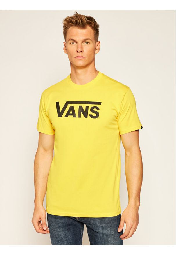 Vans T-Shirt Classic VN000GGG Żółty Regular Fit. Kolor: żółty. Materiał: bawełna