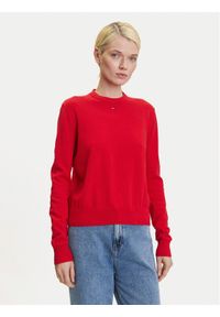 Tommy Jeans Sweter Essential DW0DW20159 Czerwony Regular Fit. Kolor: czerwony