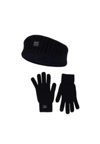 HEAT KEEPER - Zimowy zestaw termiczny dla kobiet – opaska na głowę + rękawiczki – granatowy. Kolor: niebieski. Materiał: poliester. Sezon: zima. Styl: sportowy #1