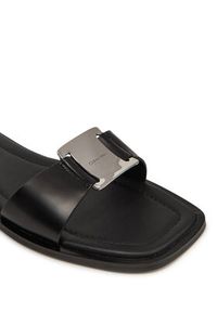 Calvin Klein Klapki Flat Slide W/Ck Hw Big - Lth HW0HW02482 Czarny. Kolor: czarny. Materiał: skóra