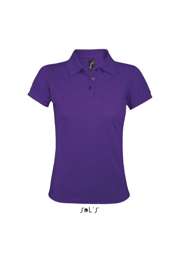 SOL'S - Damska koszulka polo Sol's Prime. Typ kołnierza: polo. Kolor: fioletowy. Styl: elegancki