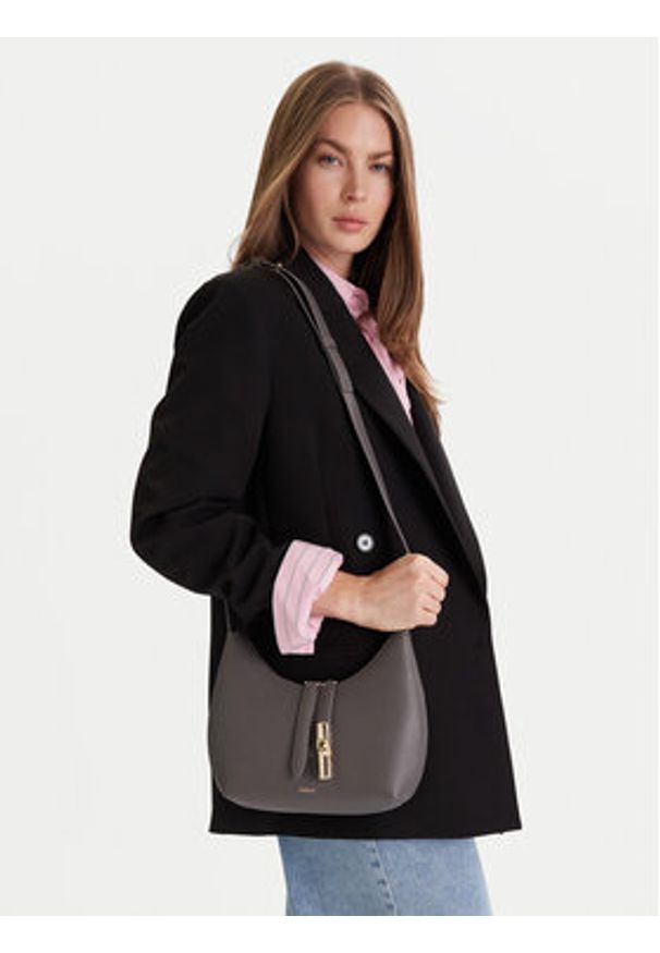 Furla Torebka Goccia S WB01500 BX3353 KH 4283S Szary. Kolor: szary. Materiał: skórzane