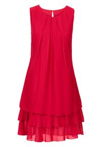 Sukienka szyfonowa bonprix czerwony. Kolor: czerwony. Materiał: szyfon #1