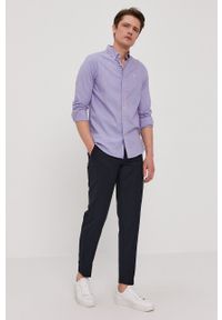 Armani Exchange - Spodnie. Kolor: niebieski. Materiał: tkanina. Wzór: gładki #4