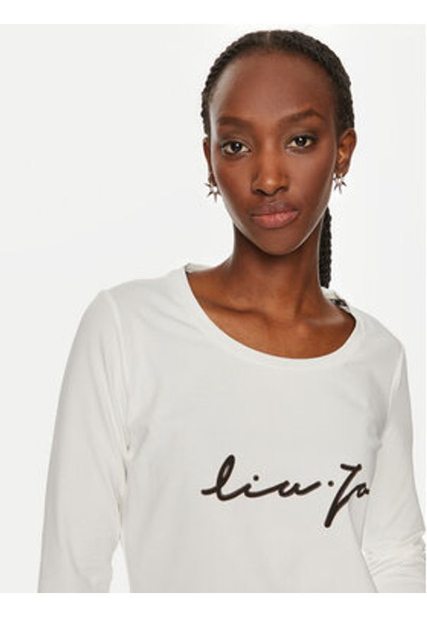 Liu Jo Sport Bluzka TF4077 JS088 Écru Regular Fit. Materiał: bawełna. Styl: sportowy