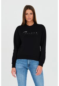 Guess - GUESS Czarna damska bluza z cyrkoniami, Rozmiar XS. Kolor: czarny