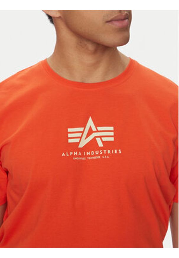 Alpha Industries T-Shirt Basic 118533 Pomarańczowy Regular Fit. Kolor: pomarańczowy. Materiał: bawełna