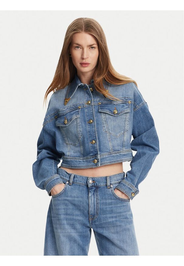 Versace Jeans Couture Kurtka jeansowa 78HAS450 Niebieski Relaxed Fit. Kolor: niebieski. Materiał: bawełna