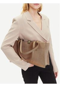 Calvin Klein Torebka K60K612982 Beżowy. Kolor: beżowy. Materiał: skórzane, zamszowe #3