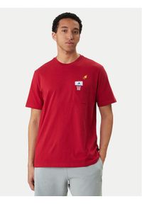 Adidas - adidas T-Shirt Mini Embroidery Basketball Graphic KB2525 Czerwony Regular Fit. Kolor: czerwony. Materiał: bawełna #1