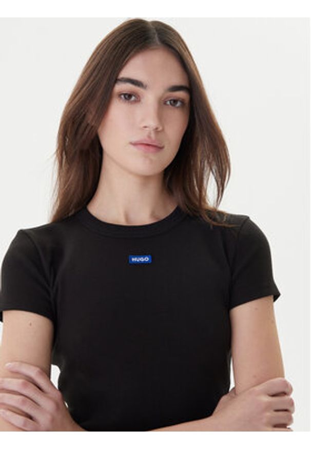 Hugo T-Shirt Baby 50510749 Czarny Slim Fit. Kolor: czarny. Materiał: bawełna