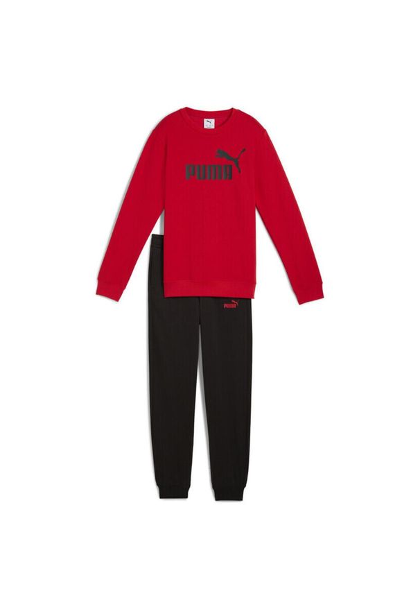 Puma - Dres Essentials No. 1 Logo Rozmiar 7-8 L Czerwony - 689721-11. Okazja: na uczelnię. Kolor: czerwony. Materiał: dresówka. Wzór: nadruk