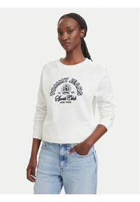 Tommy Jeans Bluza Heritage Logo DW0DW22821 Biały Regular Fit. Kolor: biały. Materiał: bawełna #1